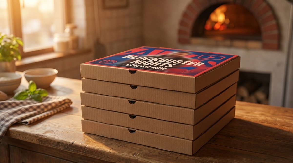 A campaign printed on pizza box lids